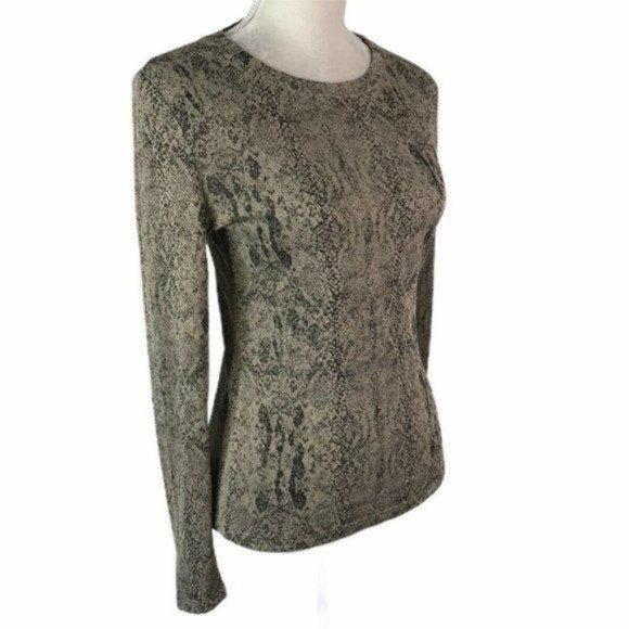 Philippe Adec Maille Beige Python Print Blouse - Picture 5 of 10